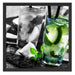 Caipirinhacocktails auf Tablett Schattenfugenrahmen Quadratisch 55x55