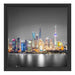 Shanghai Skyline bei Nacht Schattenfugenrahmen Quadratisch 40x40
