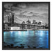 New York Skyline B&W Schattenfugenrahmen Quadratisch 70x70