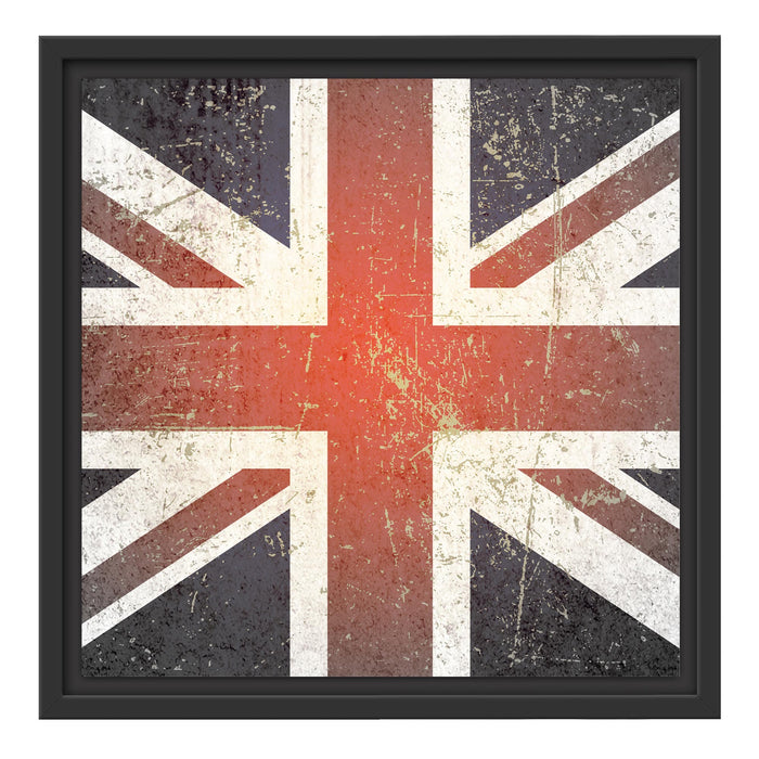 British Union Jack Schattenfugenrahmen Quadratisch 40x40