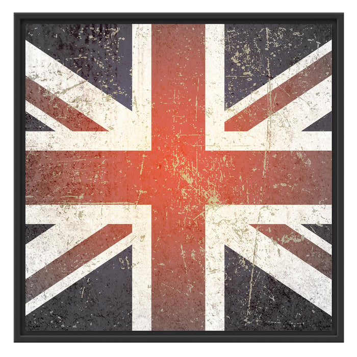 British Union Jack Schattenfugenrahmen Quadratisch 70x70
