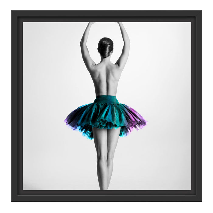 anmutige Ballerina im Tütü Schattenfugenrahmen Quadratisch 40x40