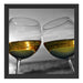 Wein in Gläsern am Meer Schattenfugenrahmen Quadratisch 40x40