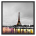 Eifelturm in Paris B&W Schattenfugenrahmen Quadratisch 70x70
