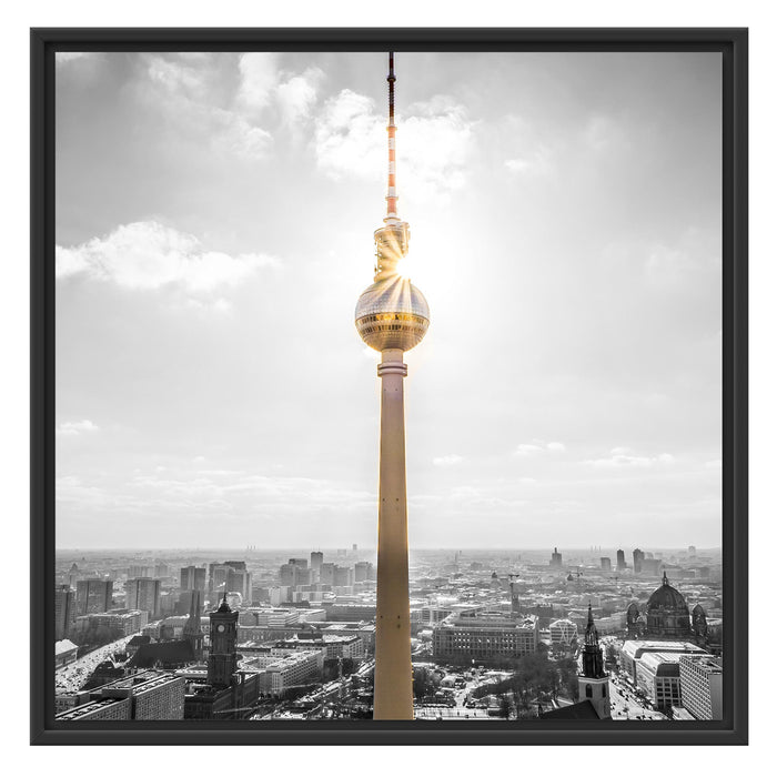 Berliner Fernsehturm Schattenfugenrahmen Quadratisch 70x70
