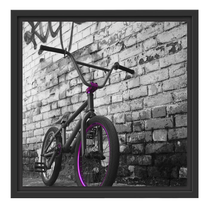 BMX Fahrrad Graffiti Schattenfugenrahmen Quadratisch 40x40