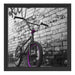 BMX Fahrrad Graffiti Schattenfugenrahmen Quadratisch 40x40