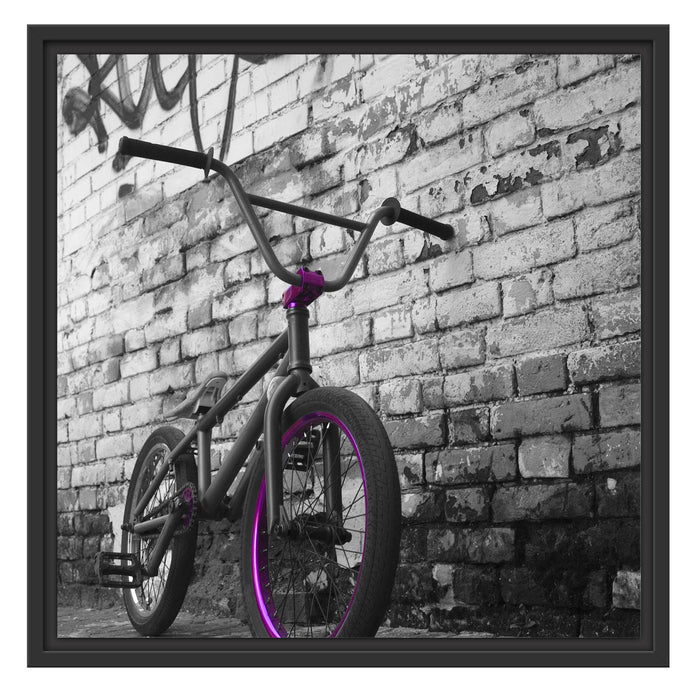 BMX Fahrrad Graffiti Schattenfugenrahmen Quadratisch 55x55