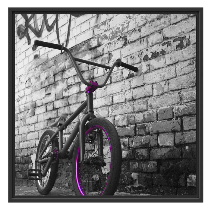 BMX Fahrrad Graffiti Schattenfugenrahmen Quadratisch 70x70