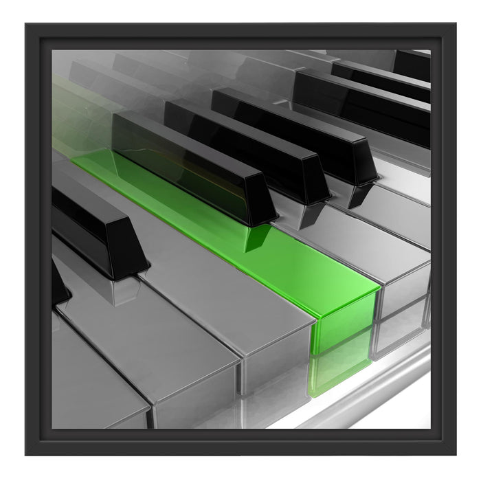 Piano green Klaviertasten Schattenfugenrahmen Quadratisch 40x40