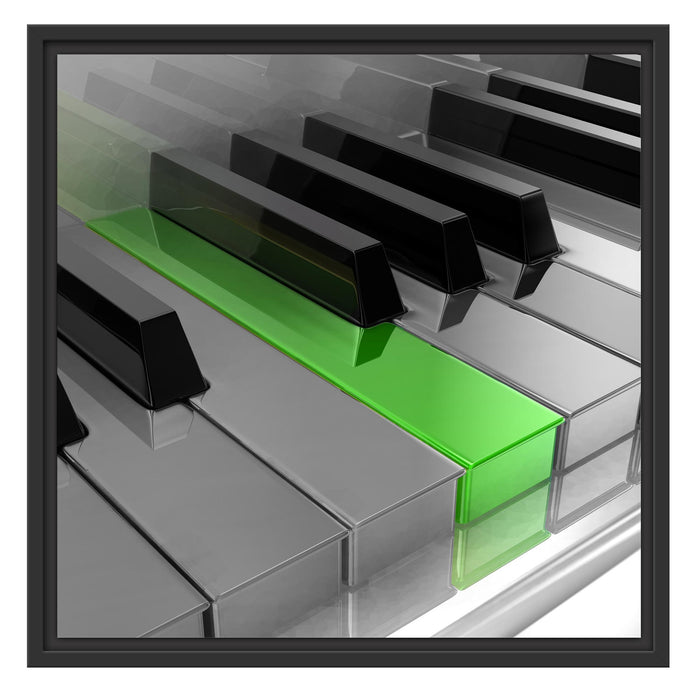 Piano green Klaviertasten Schattenfugenrahmen Quadratisch 55x55