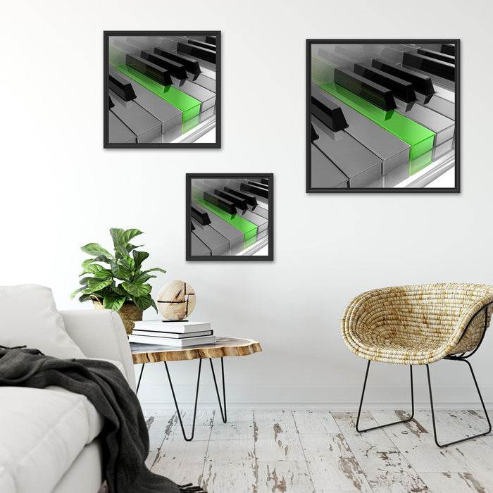 Piano green Klaviertasten Quadratisch Schattenfugenrahmen Wohnzimmer