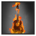 Brennende Gitarre Heiße Flammen Schattenfugenrahmen Quadratisch 70x70