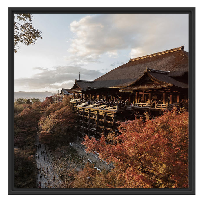 Kiyomizu-dera Tempel in Kyoto Schattenfugenrahmen Quadratisch 70x70