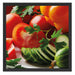 Obst Gemüse Gurke Tomaten Schattenfugenrahmen Quadratisch 55x55
