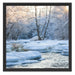 Bach in Winterlandschaft Schattenfugenrahmen Quadratisch 55x55