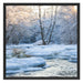 Bach in Winterlandschaft Schattenfugenrahmen Quadratisch 70x70