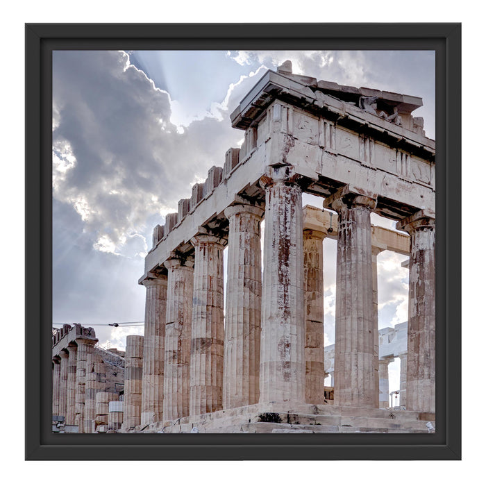 Antike Säulen Griechenland Schattenfugenrahmen Quadratisch 40x40