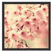 Kirschblüten B&W Schattenfugenrahmen Quadratisch 55x55