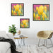 Gelbe Tulpen im Frühling B&W Quadratisch Schattenfugenrahmen Wohnzimmer