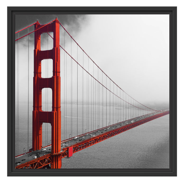 Golden Gate Bridge Aussicht Schattenfugenrahmen Quadratisch 55x55