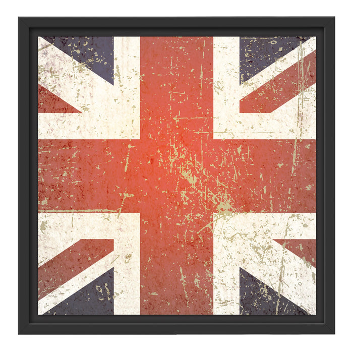 UK Flagge Schattenfugenrahmen Quadratisch 40x40
