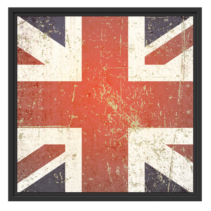 UK Flagge Schattenfugenrahmen Quadratisch 55x55