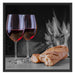 Baguette Wein Picknick Schattenfugenrahmen Quadratisch 70x70