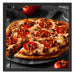 Salamipizza frisch aus dem Ofen Schattenfugenrahmen Quadratisch 55x55