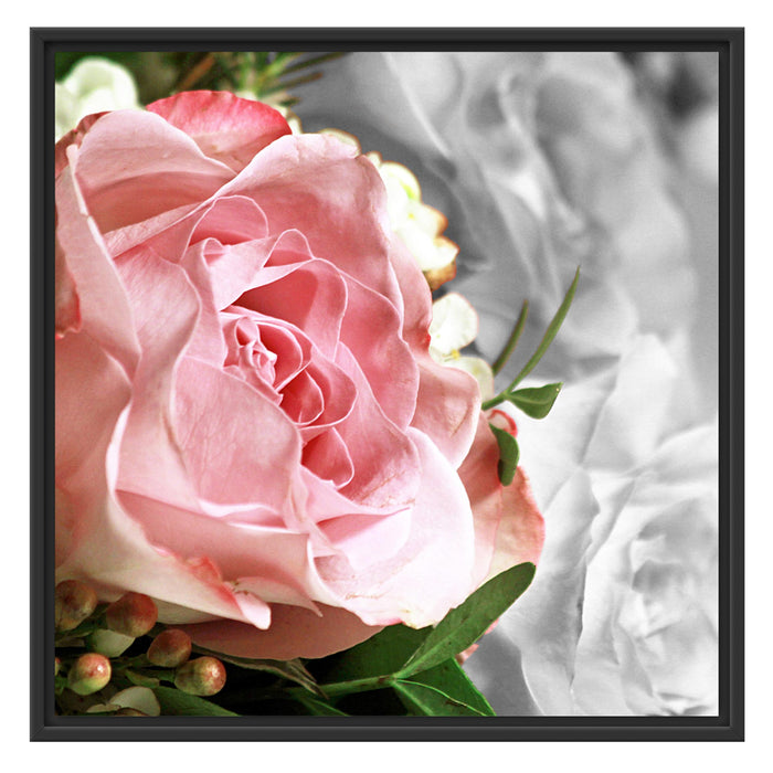 Wunderschöner Pfingstrosenstrauß Schattenfugenrahmen Quadratisch 70x70