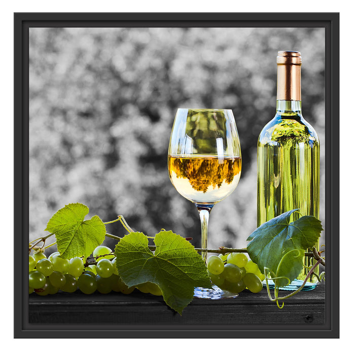 Weinverkostung im Sommer Schattenfugenrahmen Quadratisch 55x55