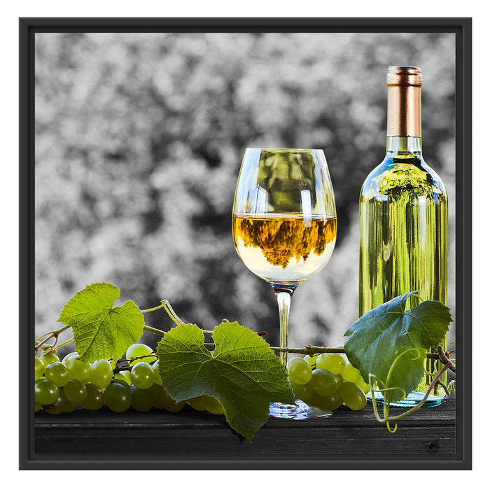 Weinverkostung im Sommer Schattenfugenrahmen Quadratisch 70x70