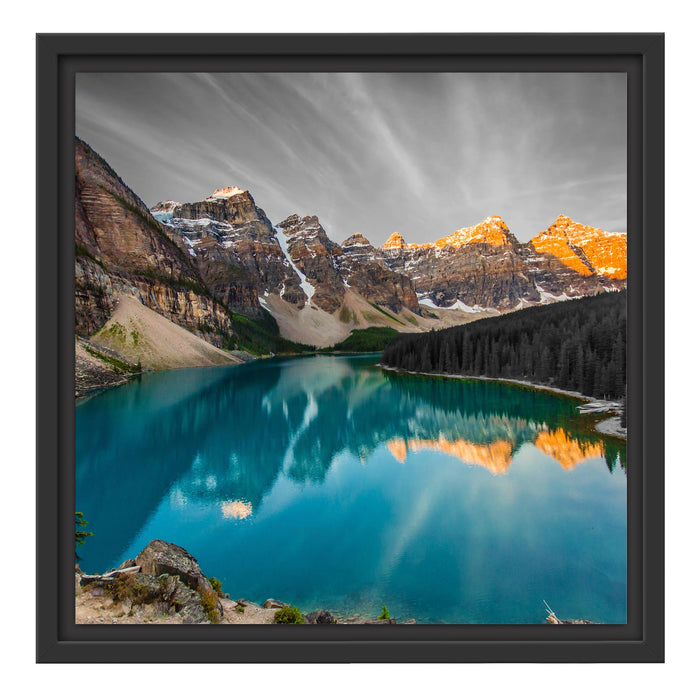 Moraine Lake in Canada Schattenfugenrahmen Quadratisch 40x40