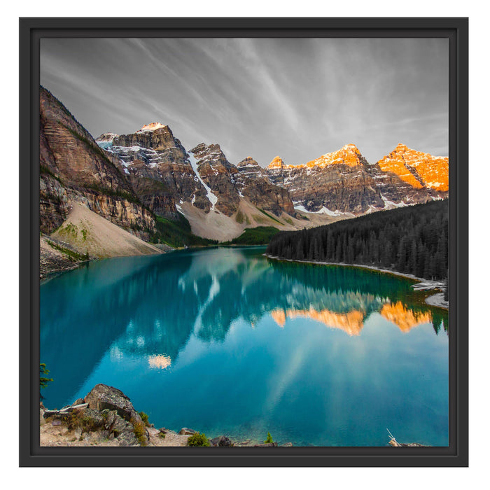 Moraine Lake in Canada Schattenfugenrahmen Quadratisch 55x55