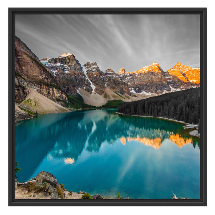 Moraine Lake in Canada Schattenfugenrahmen Quadratisch 70x70