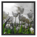 wunderschöne Tulpenwiese Schattenfugenrahmen Quadratisch 55x55
