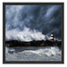 Tobendes Meer mit Leuchtturm Schattenfugenrahmen Quadratisch 55x55