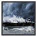 Tobendes Meer mit Leuchtturm Schattenfugenrahmen Quadratisch 70x70