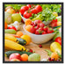 Buntes Obst und Gemüse Schattenfugenrahmen Quadratisch 70x70