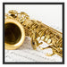 Saxophon auf Notenpapier Schattenfugenrahmen Quadratisch 70x70