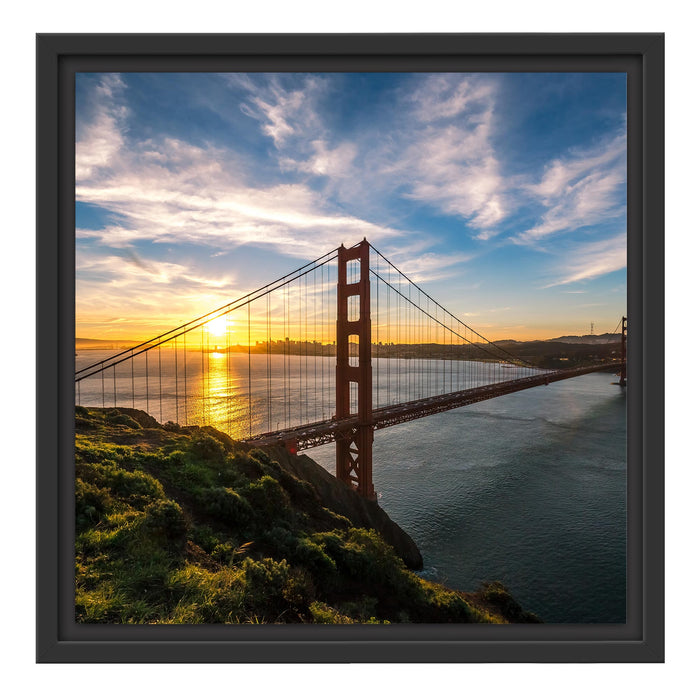 Golden Gate Bridge Schattenfugenrahmen Quadratisch 40x40