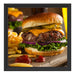 Saftiger Chili Cheese Burger Schattenfugenrahmen Quadratisch 40x40