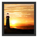 Leuchtturm im Sonnenuntergang Schattenfugenrahmen Quadratisch 40x40