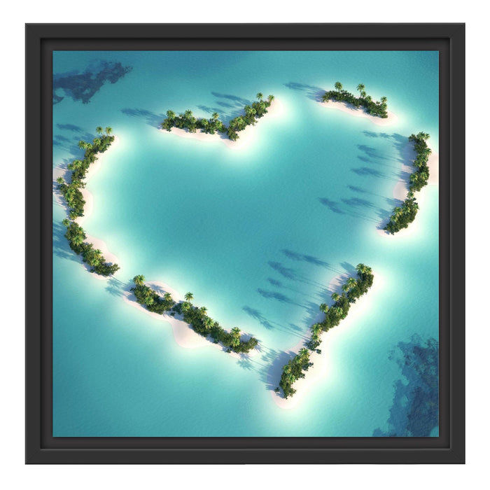 Herz geformt aus Inseln Schattenfugenrahmen Quadratisch 40x40