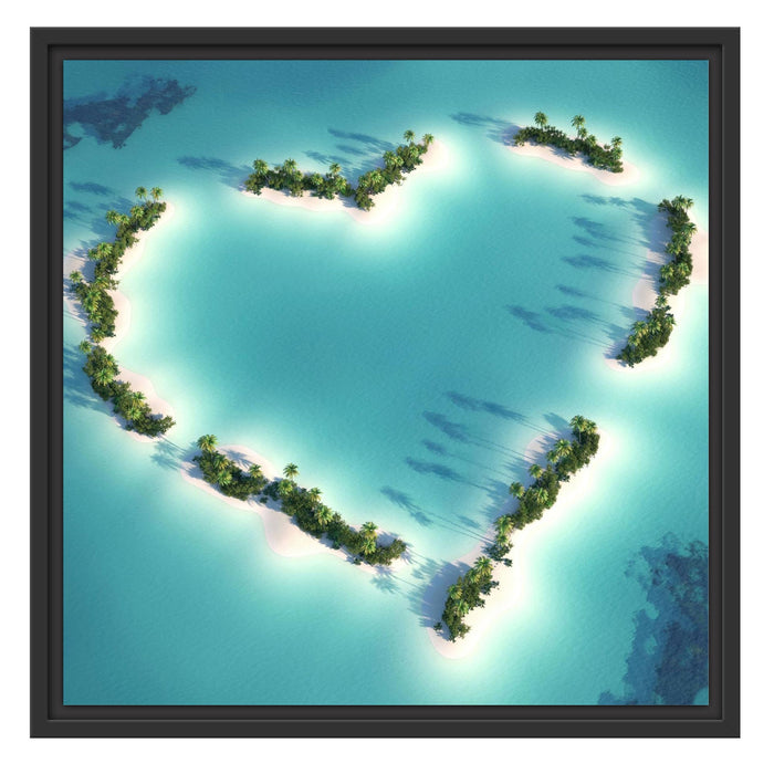 Herz geformt aus Inseln Schattenfugenrahmen Quadratisch 55x55