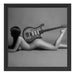 Nackte Frau mit Gitarre Schattenfugenrahmen Quadratisch 40x40