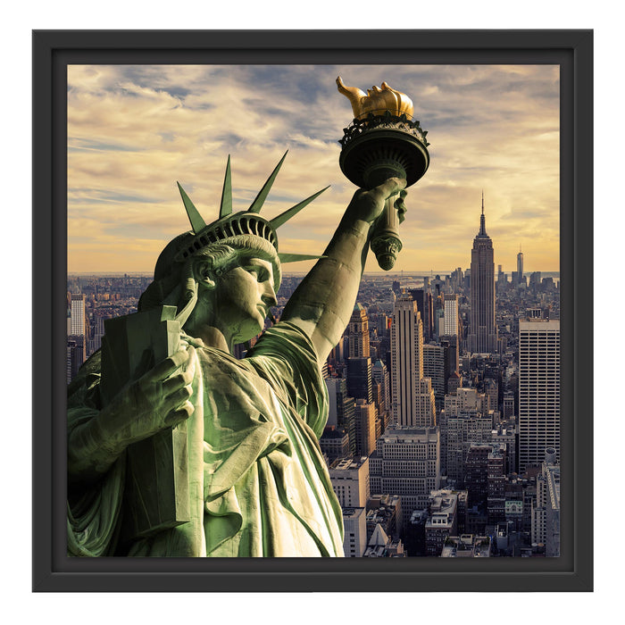 Freiheitsstatue in New York Schattenfugenrahmen Quadratisch 40x40