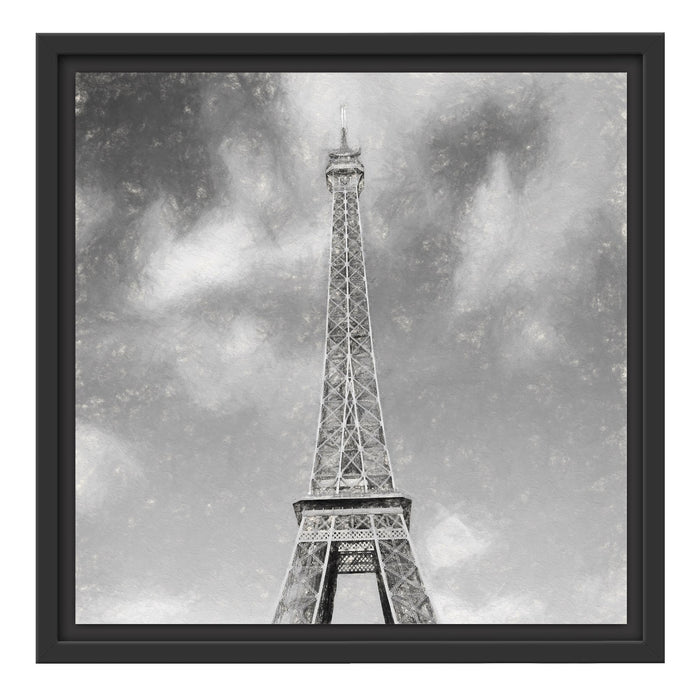 Eifelturm in Paris Schattenfugenrahmen Quadratisch 40x40