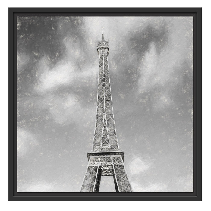 Eifelturm in Paris Schattenfugenrahmen Quadratisch 55x55