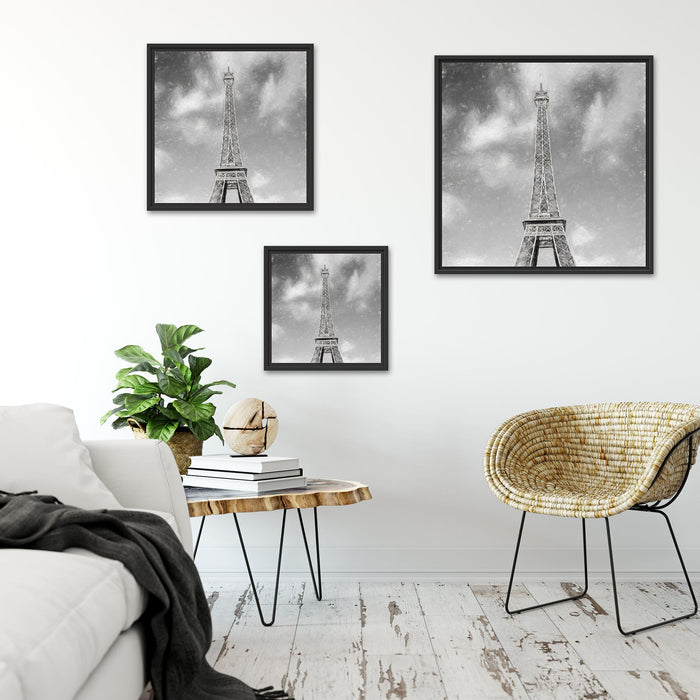 Eifelturm in Paris Quadratisch Schattenfugenrahmen Wohnzimmer